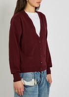 Maison Margiela V-neck Wool Cardigan Burgundy
