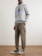 Polo Ralph Lauren - Logo-Print Cotton-Blend Jersey Hoodie - Gray