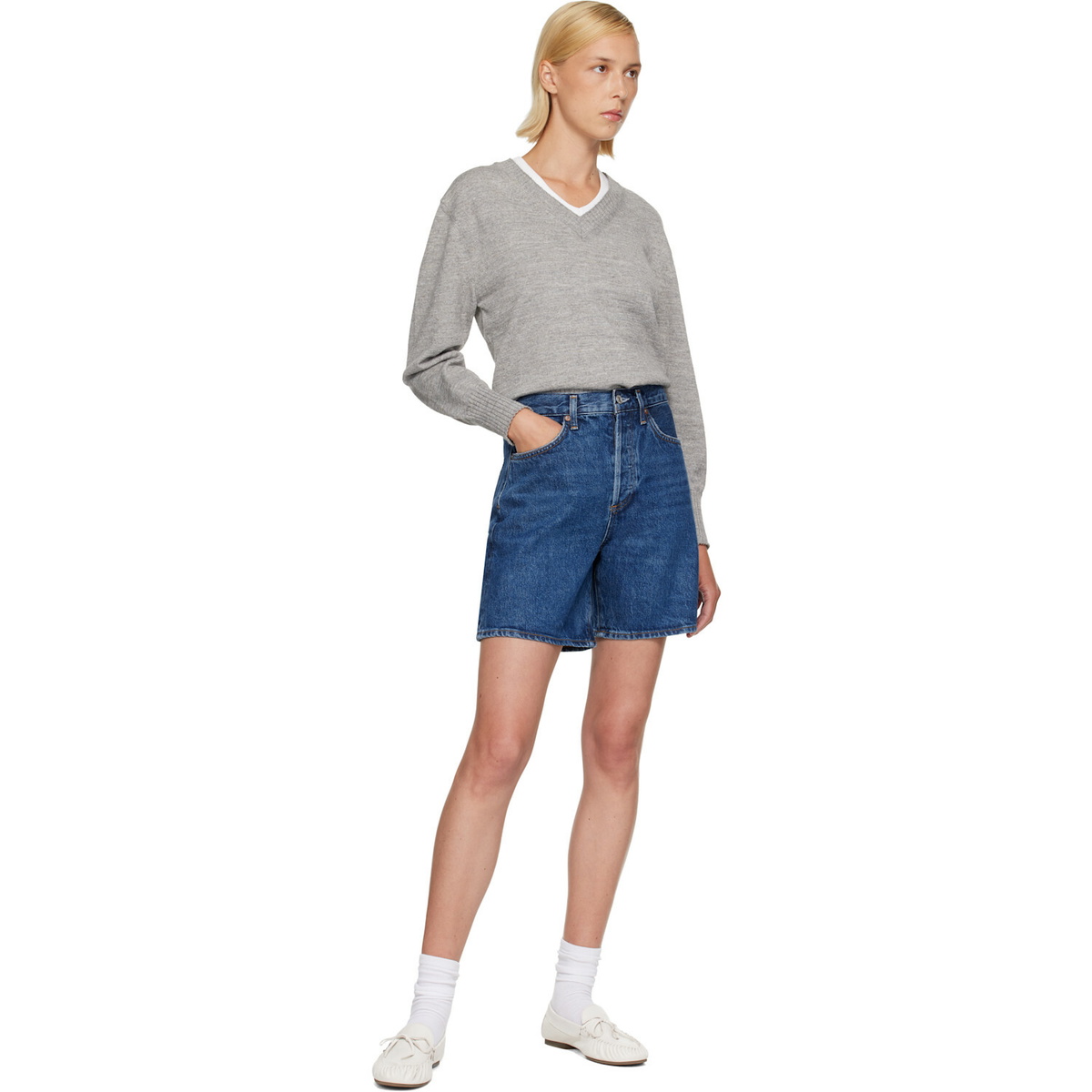 AGOLDE Blue Dame Denim Shorts