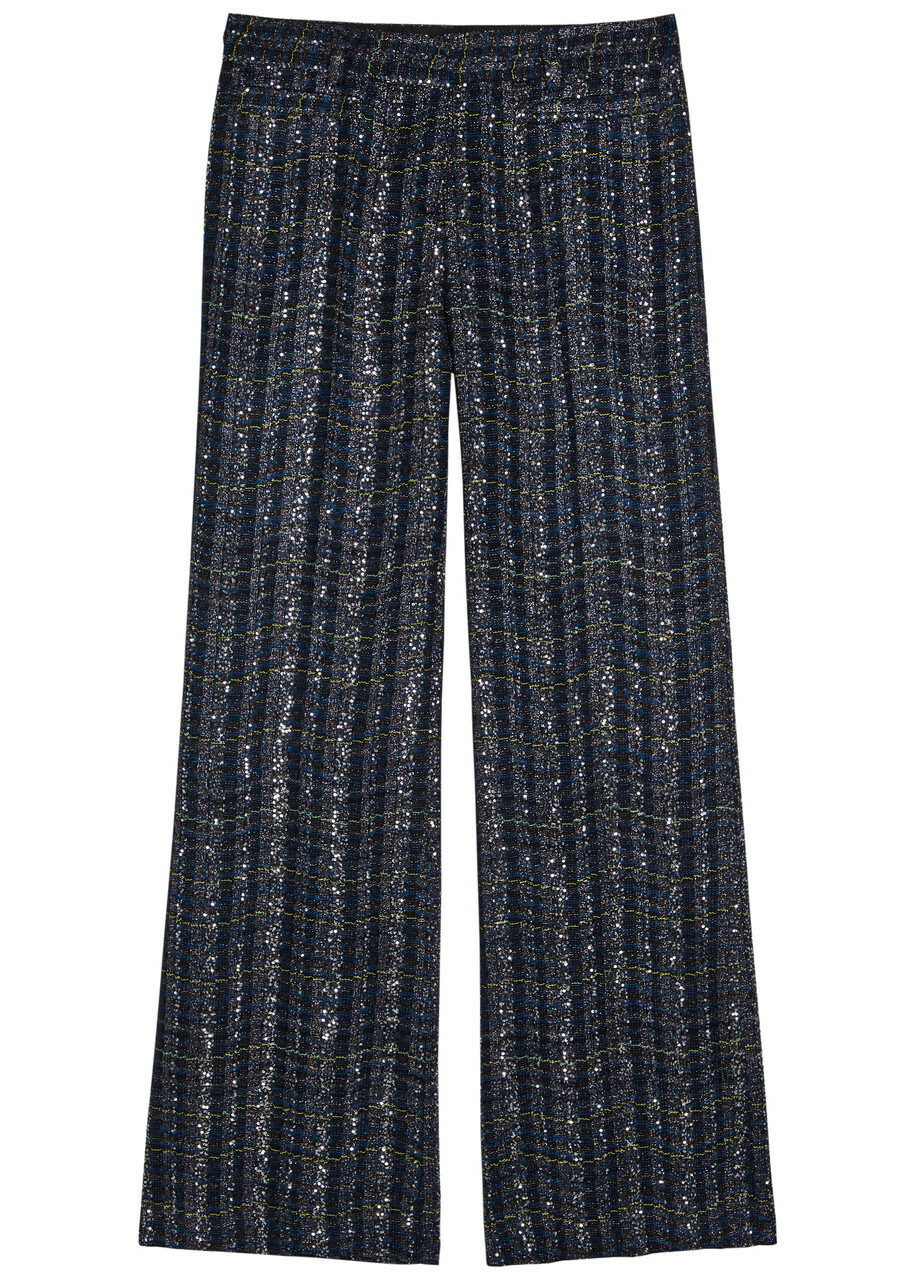 Missoni Striped Metallic-weave Trousers Blue