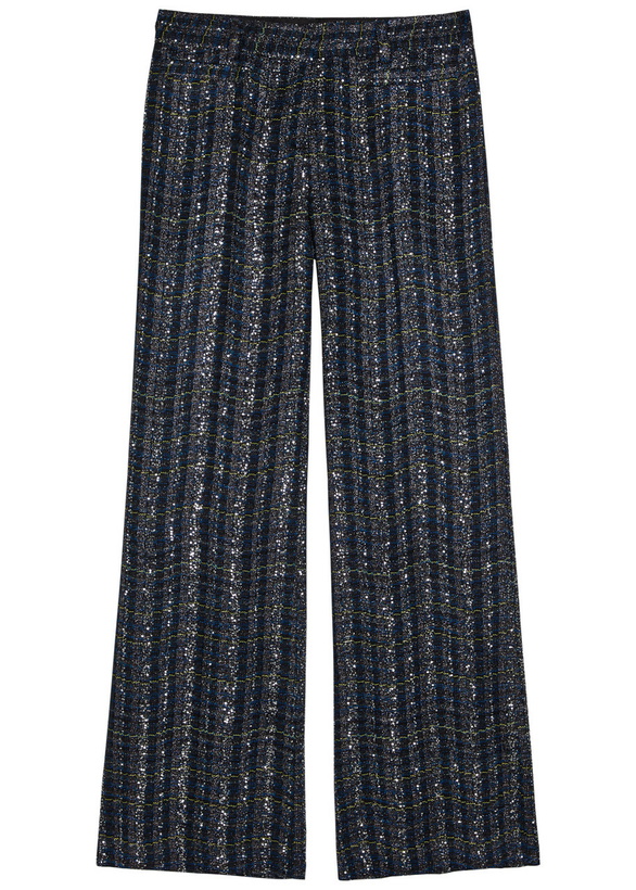 Photo: Missoni Striped Metallic-weave Trousers Blue
