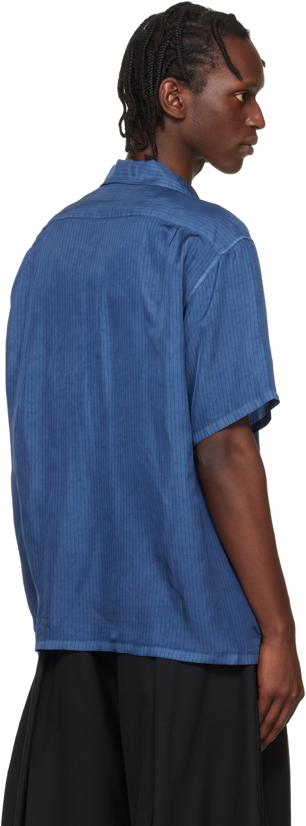 Toga Virilis Blue Cupra Stripe S/S Shirt