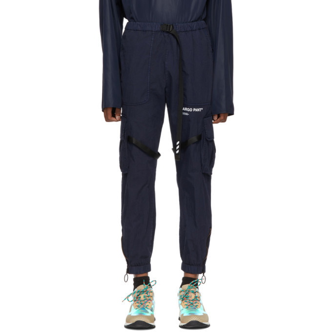 Photo: Off-White Navy Parachute Cargo Pants