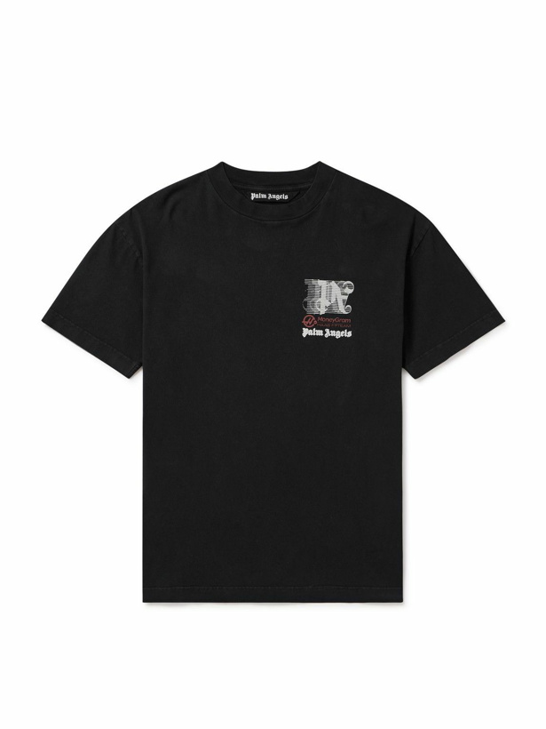 Photo: Palm Angels - Moneygram Haas Formula 1 Paxhaas Racing Club Logo-Print Cotton-Jersey T-Shirt - Black