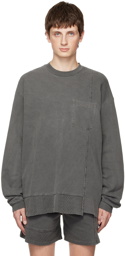 John Elliott Gray Reconstructed Long Sleeve T-Shirt