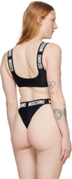 Moschino Black Scoop Neck Bikini Top