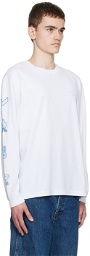 Maison Kitsuné White Printed Long Sleeve T-Shirt