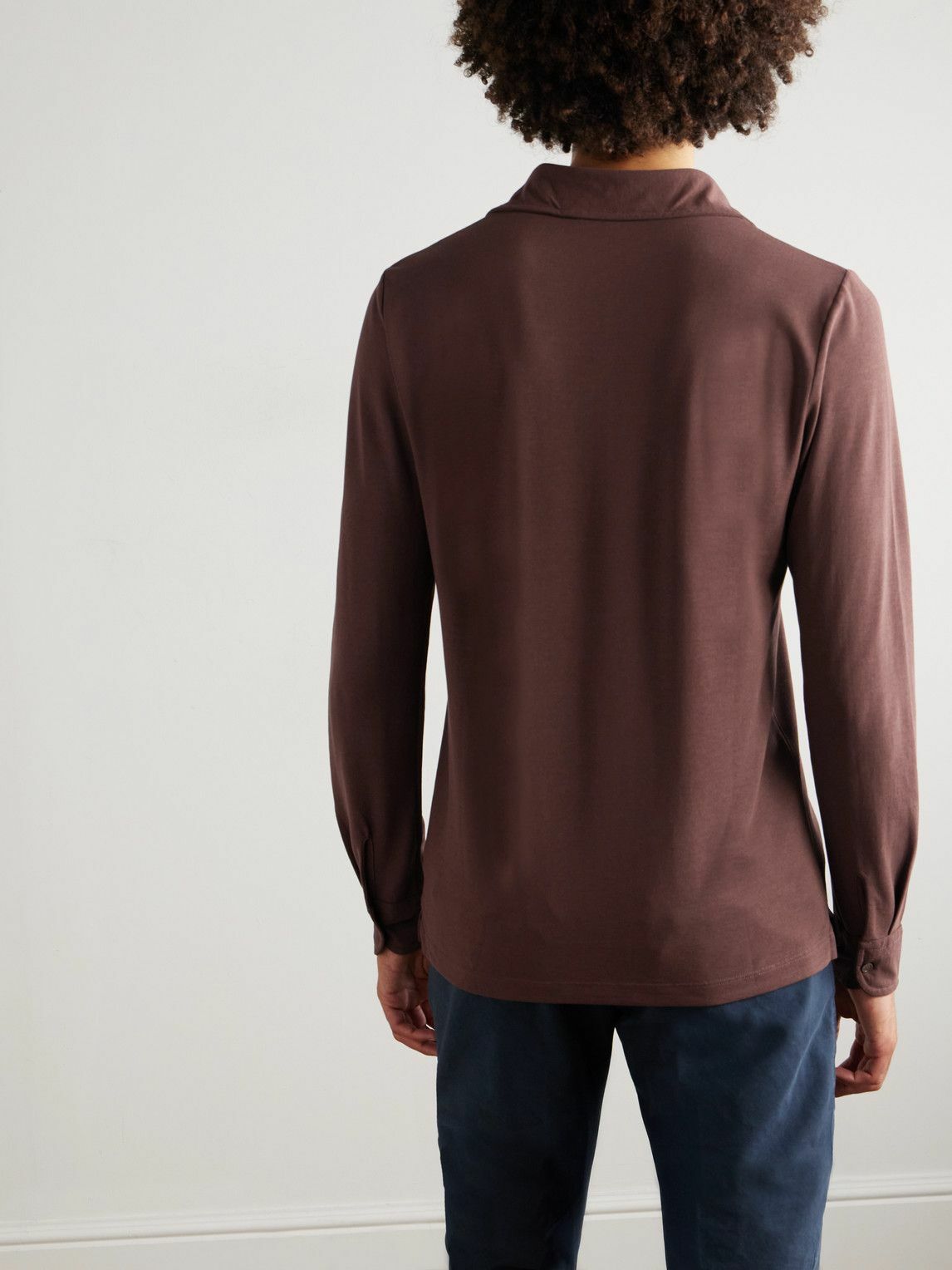 Incotex - Zanone Slim-Fit IceCotton Polo Shirt - Brown