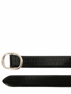 SAINT LAURENT - Ovale Croc Embossed Leather Belt