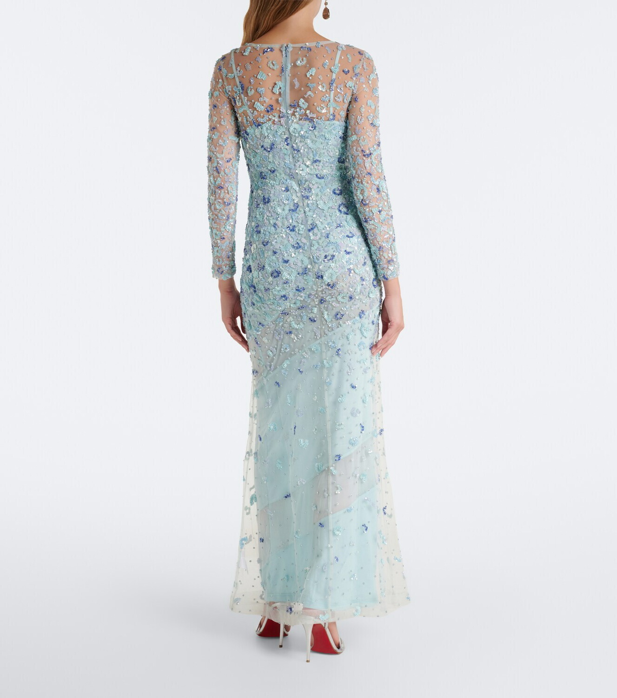 Là Fuori Zion floral sequined gown
