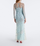 Là Fuori Zion floral sequined gown