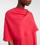 Oscar de la Renta Embellished silk-blend georgette gown
