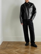 Sacai - Carhartt WIP Cotton Corduroy-Trimmed Leather Jacket - Black