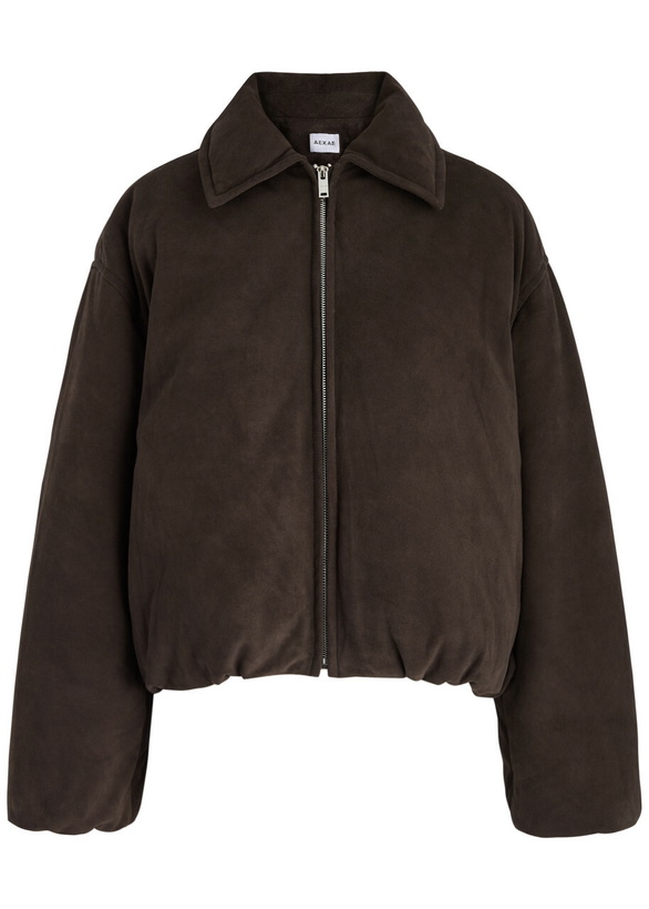 Photo: Aexae Padded Suede Bomber Jacket Brown