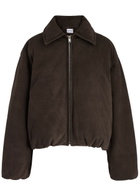 Aexae Padded Suede Bomber Jacket Brown