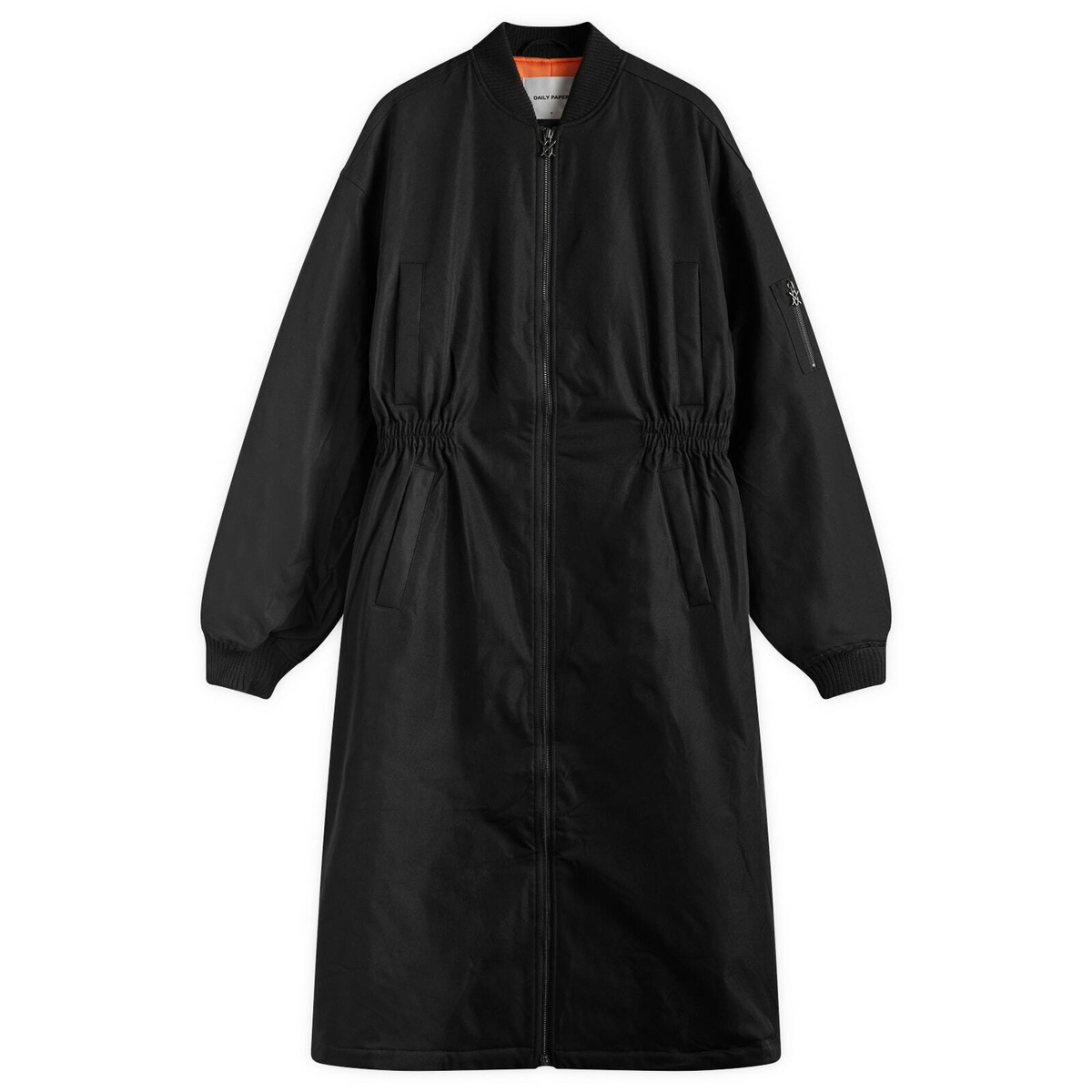 Daily Paper Women's Oversized Long Bomber Jacket in Black
