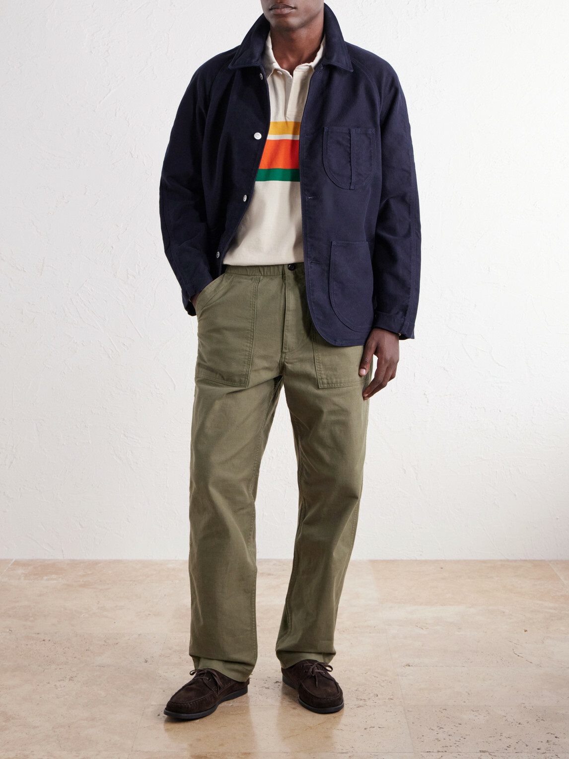 Drake's - Straight-Leg Drawstring Cotton-Twill Trousers - Green