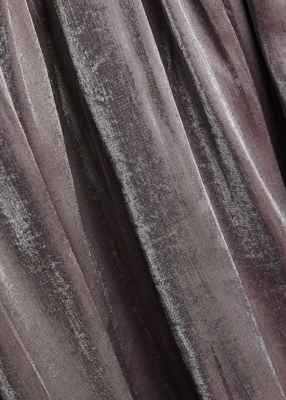 Damson Madder Layla Shirred Pearlescent Satin Midi Ksirt Purple