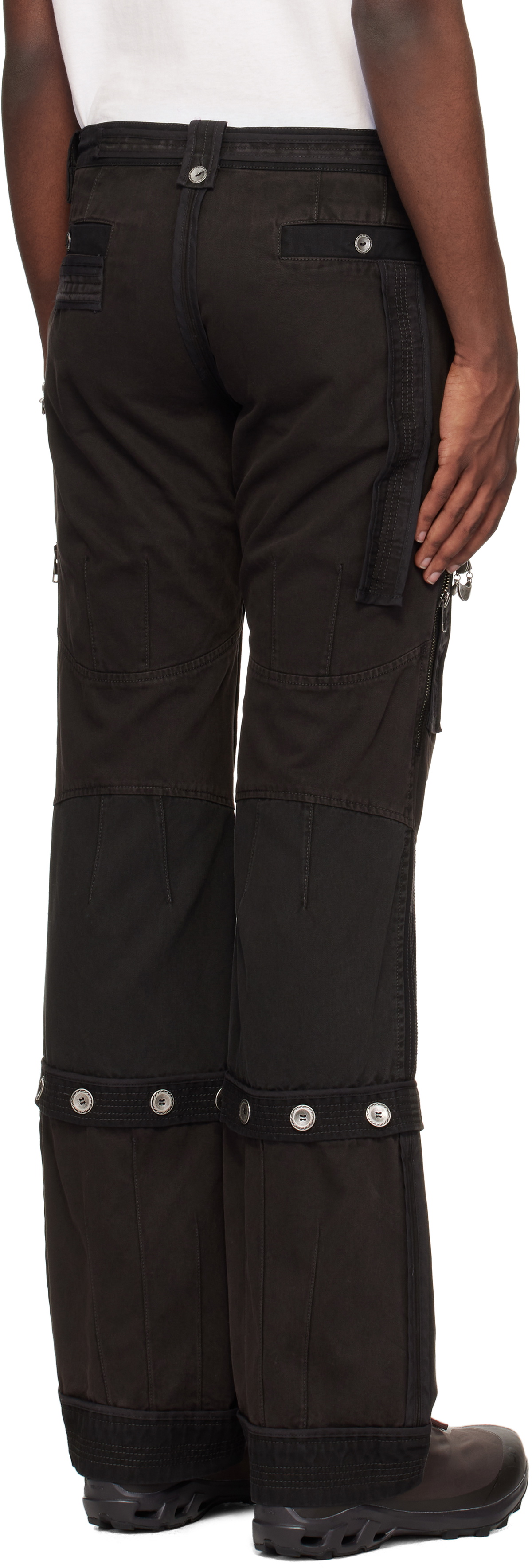 HYEIN SEO Black Convertible Patchwork Trousers