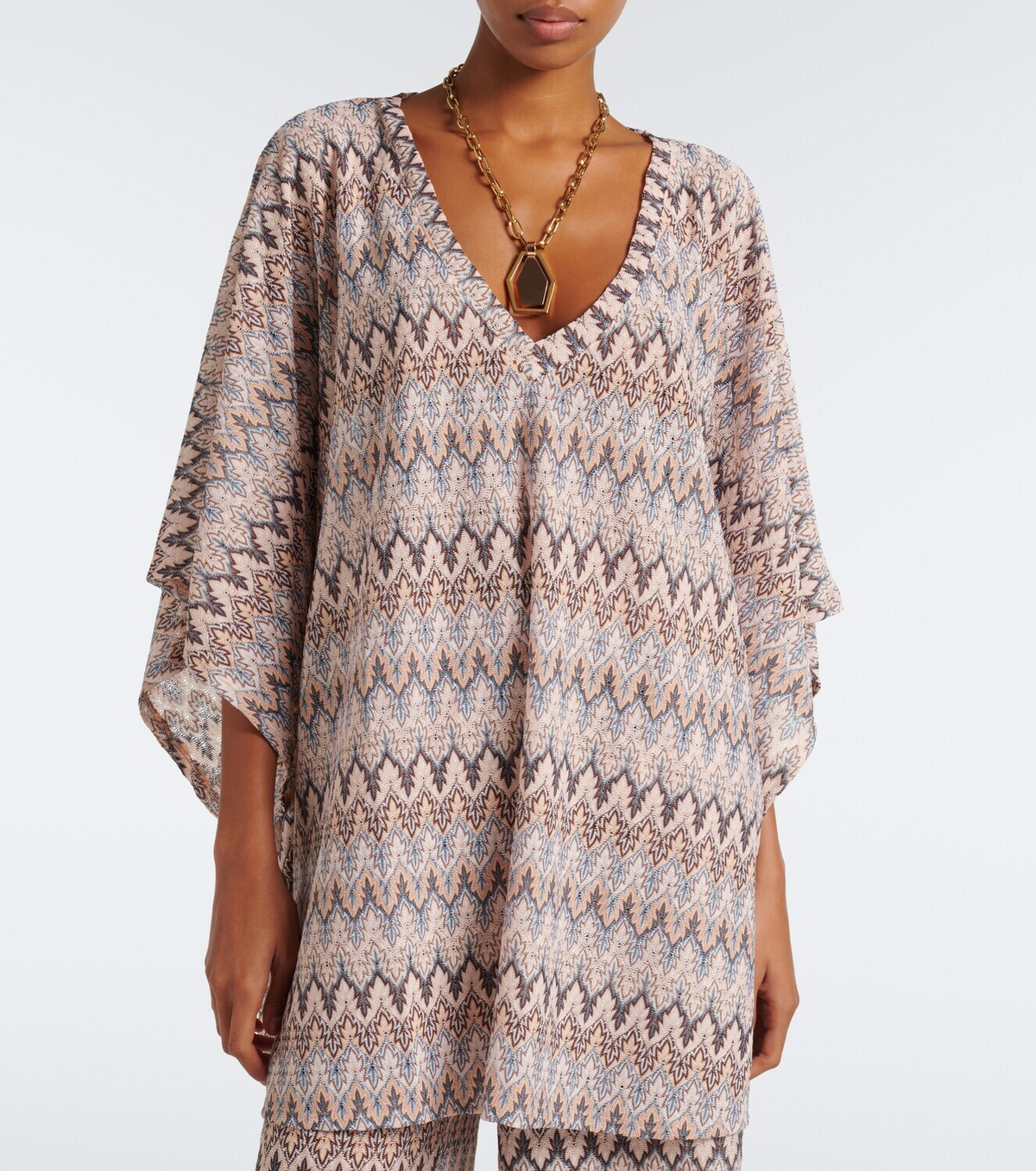 Melissa Odabash Josie chevron knitted kaftan