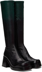 Miista Green & Black Hedy Boots