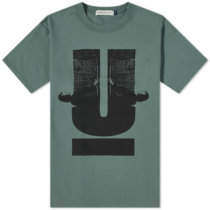 Photo: Undercover Men's Logo T-Shirt in Grey/Green