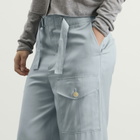 Auralee Women's Wool Herringbone Cargo Pants in Dusty Blue