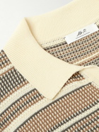 Mr P. - Striped Cotton Polo Shirt - Neutrals