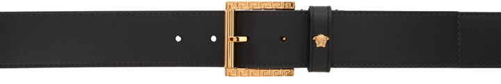 Photo: Versace Black & Gold Greca Buckle Belt