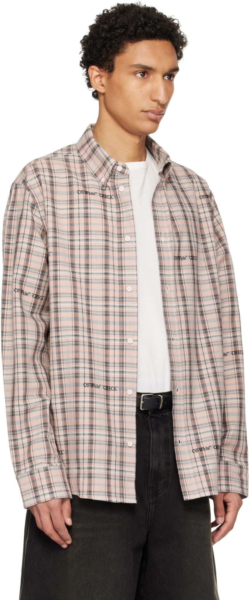 Off-White Pink Flannel Regular Shirt