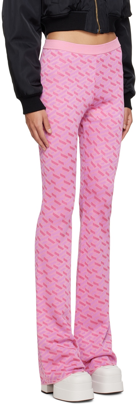 Versace Pink 'La Greca' Lounge Pants Versace