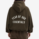 Fear of God ESSENTIALS Women's Brushed Hooded Bomber Jacket in Brown
