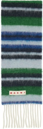 Marni Blue & Green Striped Scarf