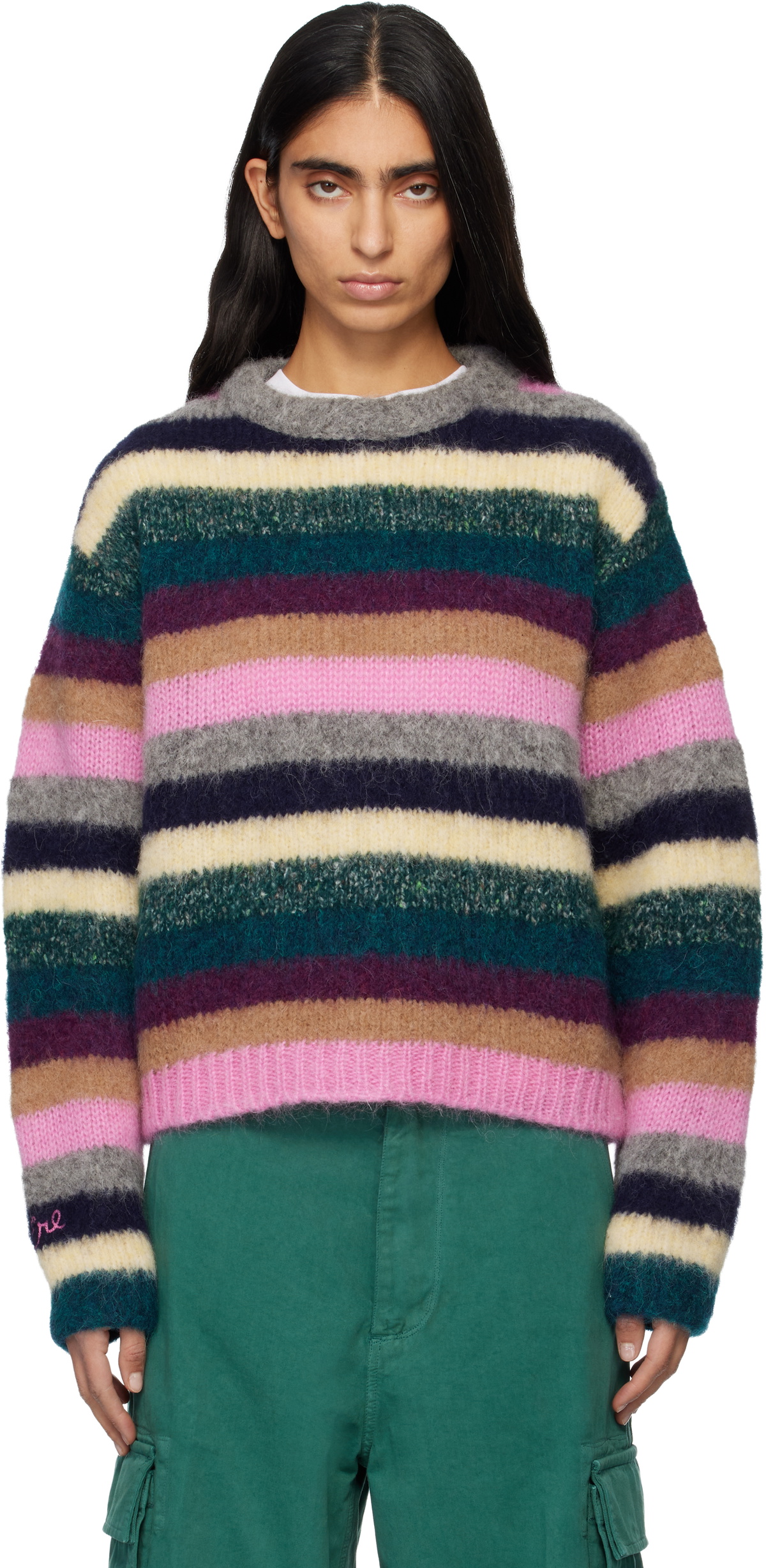 ERL Multicolor Striped Alpaca Crewneck Sweater