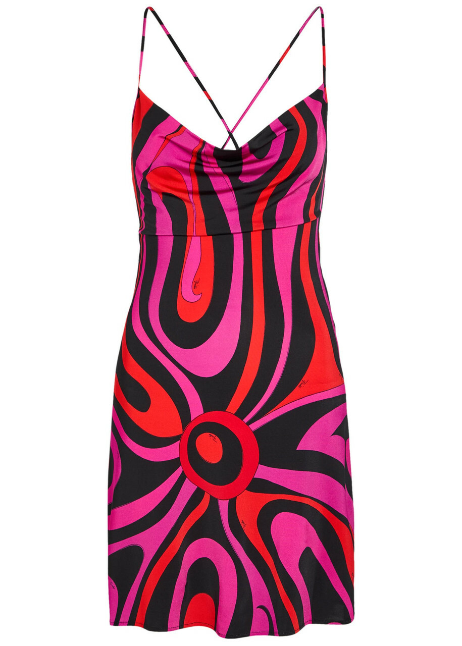 Pucci Printed Satin-jersey Mini Dress Pink