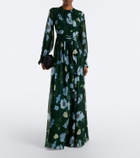 Erdem Floral silk voile gown