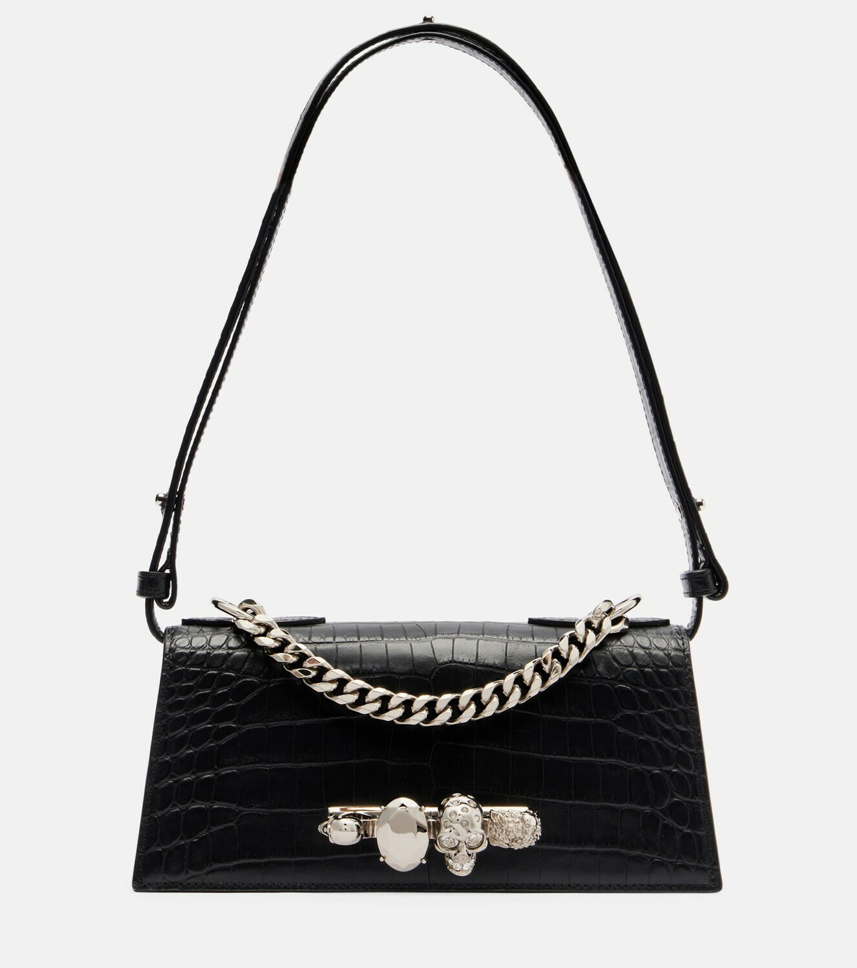 McQueen Jewelled Mini leather shoulder bag
