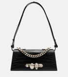 McQueen Jewelled Mini leather shoulder bag