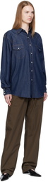 Carter Young SSENSE Exclusive Blue Denim Western Shirt