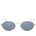 Ray Ban Men's Oval Sunglasses in Silver/Blue
