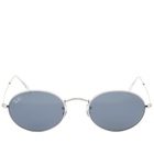 Ray Ban Men's Oval Sunglasses in Silver/Blue