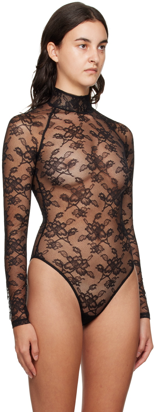 Fleur Du Mal Magnolia Lace Ouvert Bodysuit