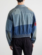 KAPITAL - Distressed Patchwork Denim Jacket - Blue
