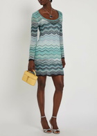 Missoni Zigzag Metallic-knit Mini Dress Turquoise