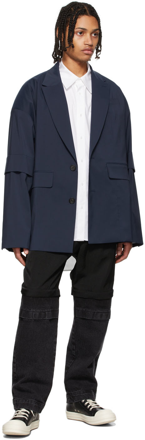 JERIH Black Paneled Colorblock Trousers