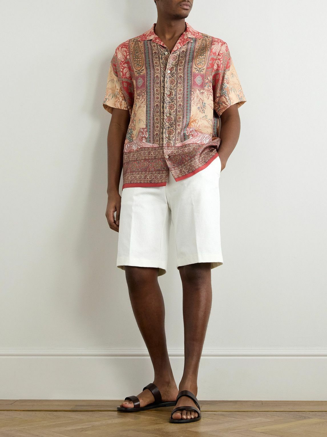 Etro - Straight-Leg Paisley-Jacquard Denim Shorts - White