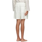 Tekla White Striped Pyjama Shorts