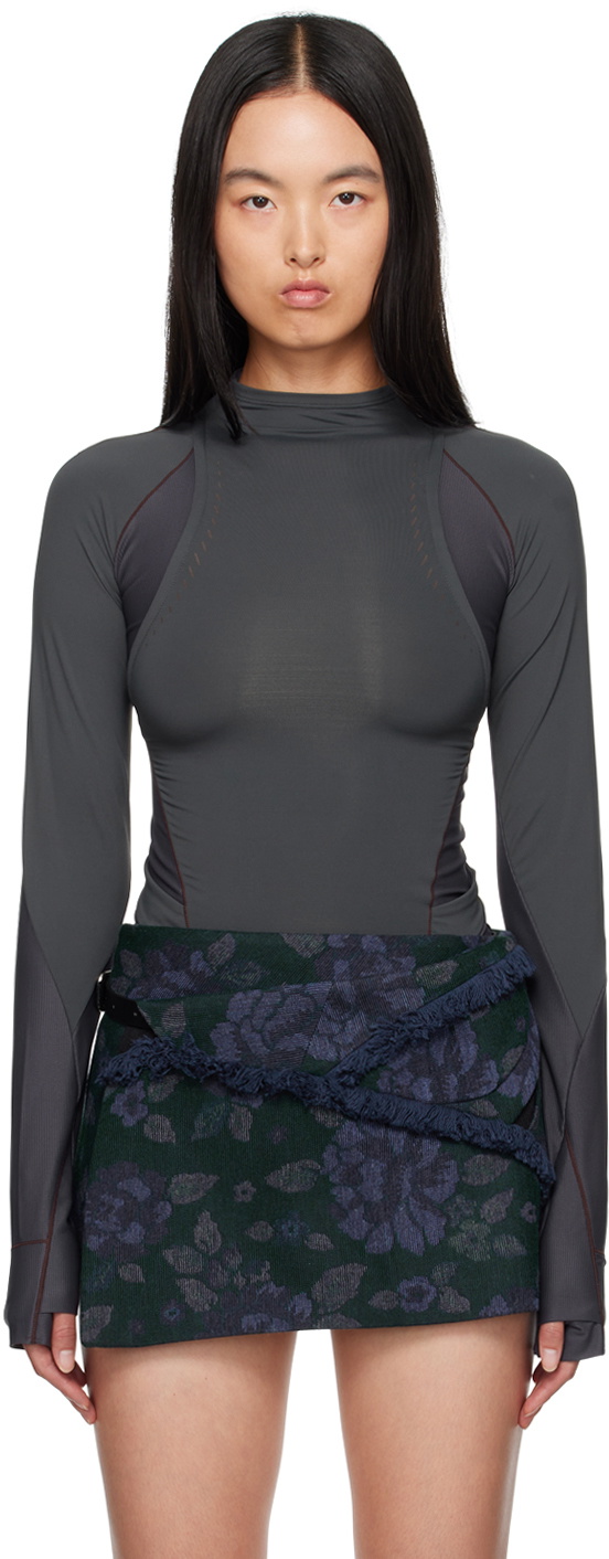 HYEIN SEO Gray Track Long Sleeve T-Shirt Hyein Seo