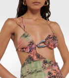 Roberta Einer Lua printed cutout minidress