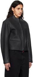 032c Black Attrition Leather Jacket
